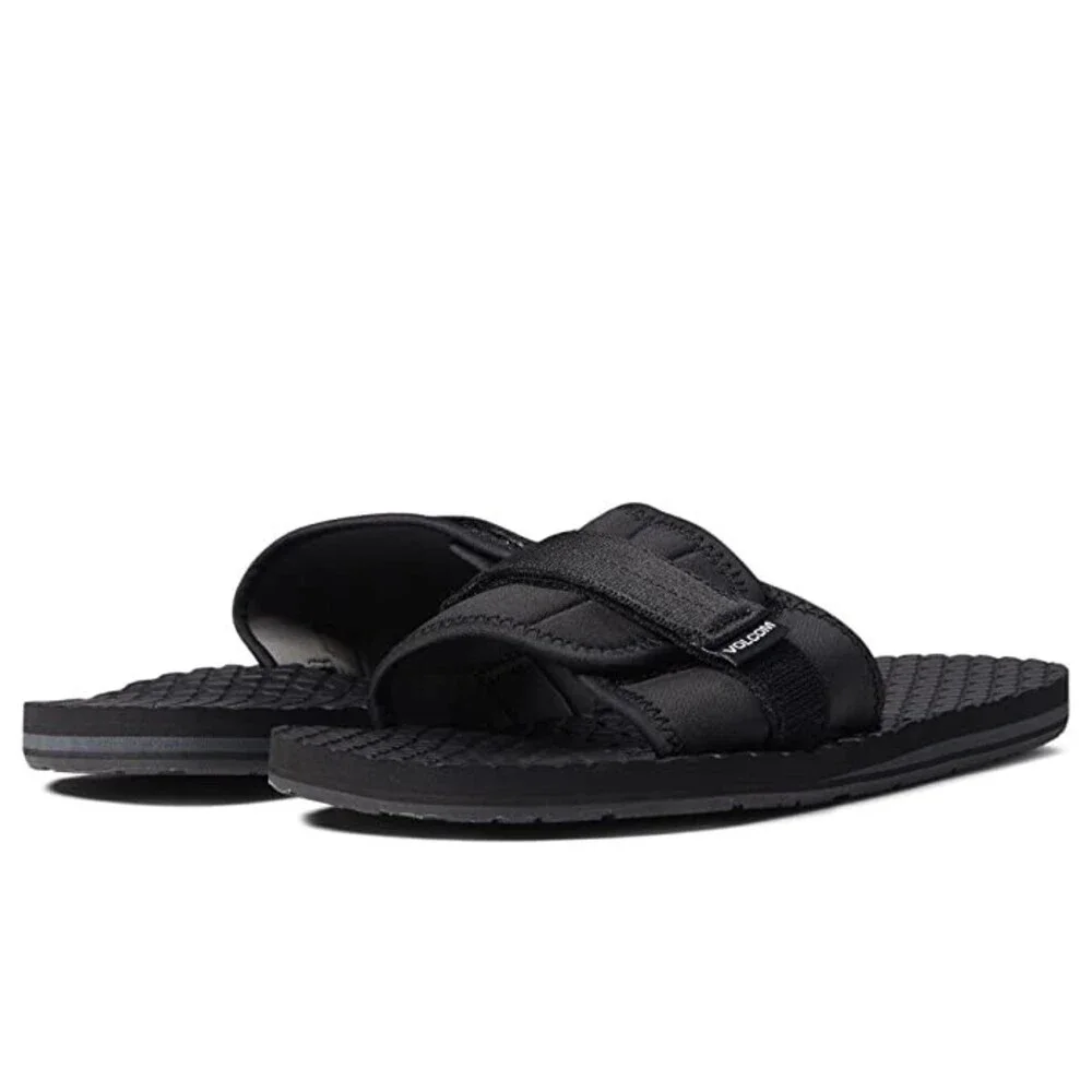 Volcom Eco Recliner V0812102 Sandal Men's US 7 Black Adjustable Strap GAL25